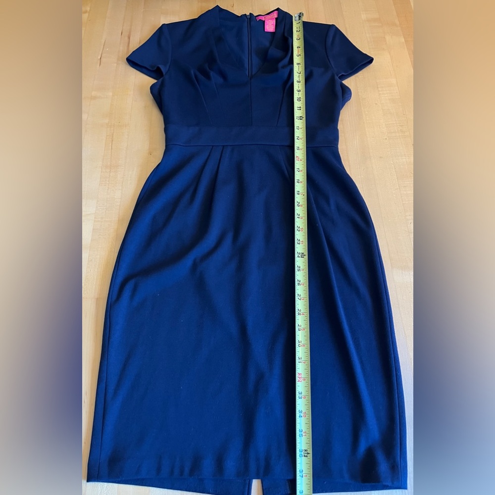 Catherine Malandrino Dale Dress Navy Blue Soft Stretch Knit Size 4 Career *EUC - Picture 8 of 8